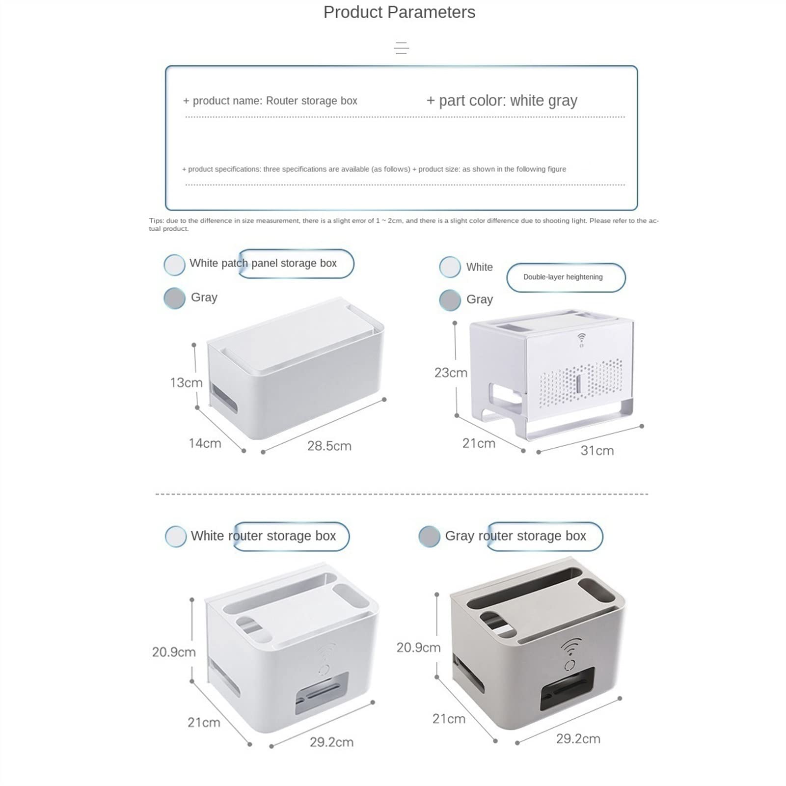 Kabel-Ordnungsbox, Kabelmanagementbox, Kabel-Organizer und Router-Rack, Netzteil, TV-Steckdose, Steckdosenleiste, Schutz, Steckerleiste, Kabel-Aufbewahrungsbox (E)