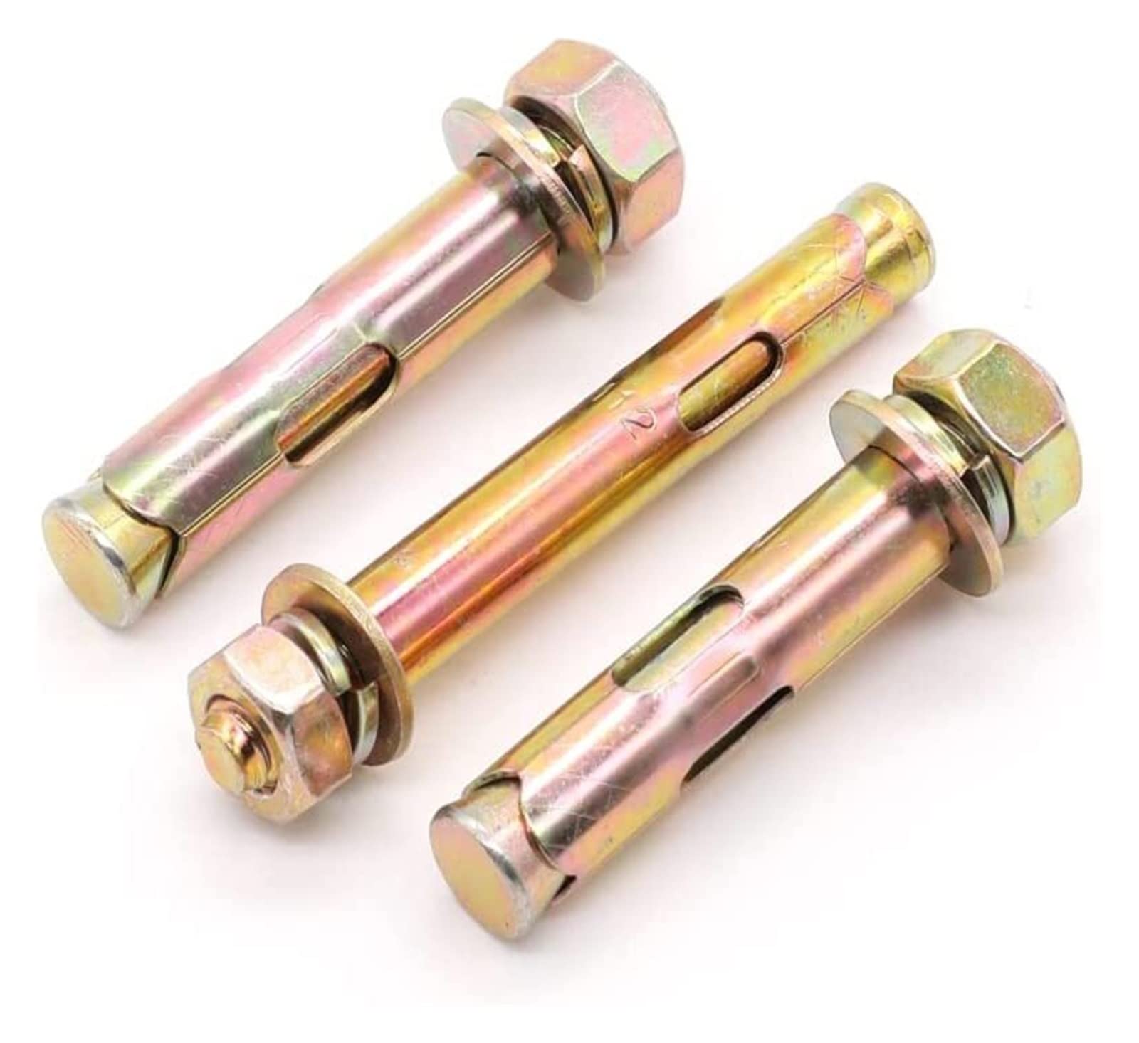 Pernos de anclaje, Manga de expansión de acero inoxidable Pernos de tornillo de anclaje, Pernos de expansión Pernos de expansión M6 M8 M10 M12 M14 Tornillo macho con accionamiento hexagonal Tuerca Jun