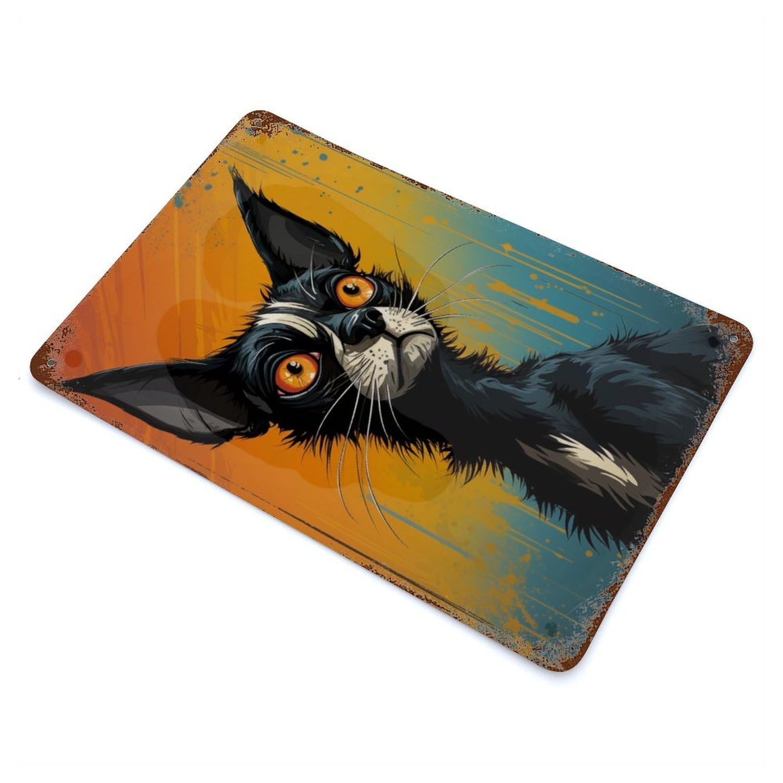 Urban Feline Chic Retro Metal Sign 11.8"x7.9", for Garage, Bar And Workshop Decor, Shabby Chic Decor