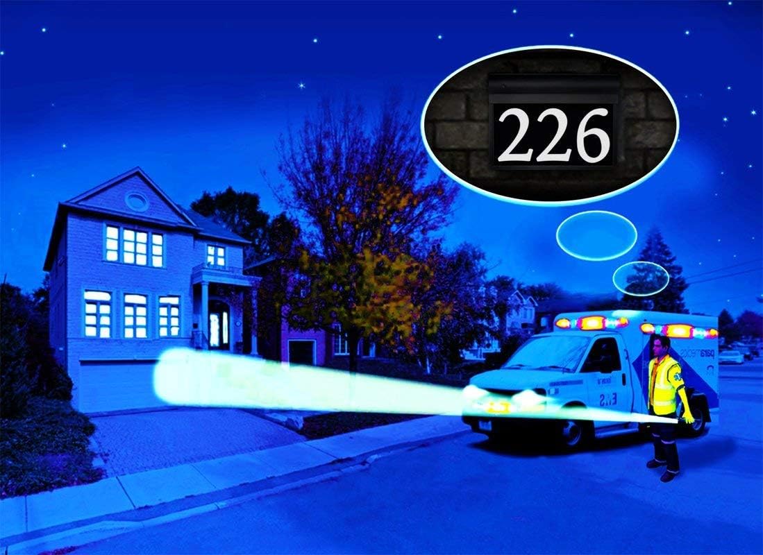 Personalized and Customized Illuminated LED Address Sign, Modern Style, 17 Inch, Bright White