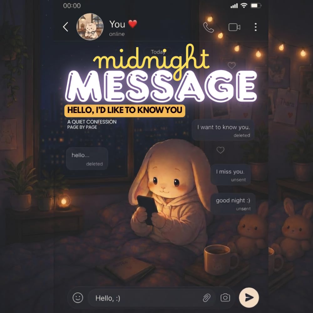 MIDNIGHT MESSAGE : HELLO, I’D LIKE TO KNOW YOU :: A Quiet Confession, Page by Page, Emotional Coloring Book