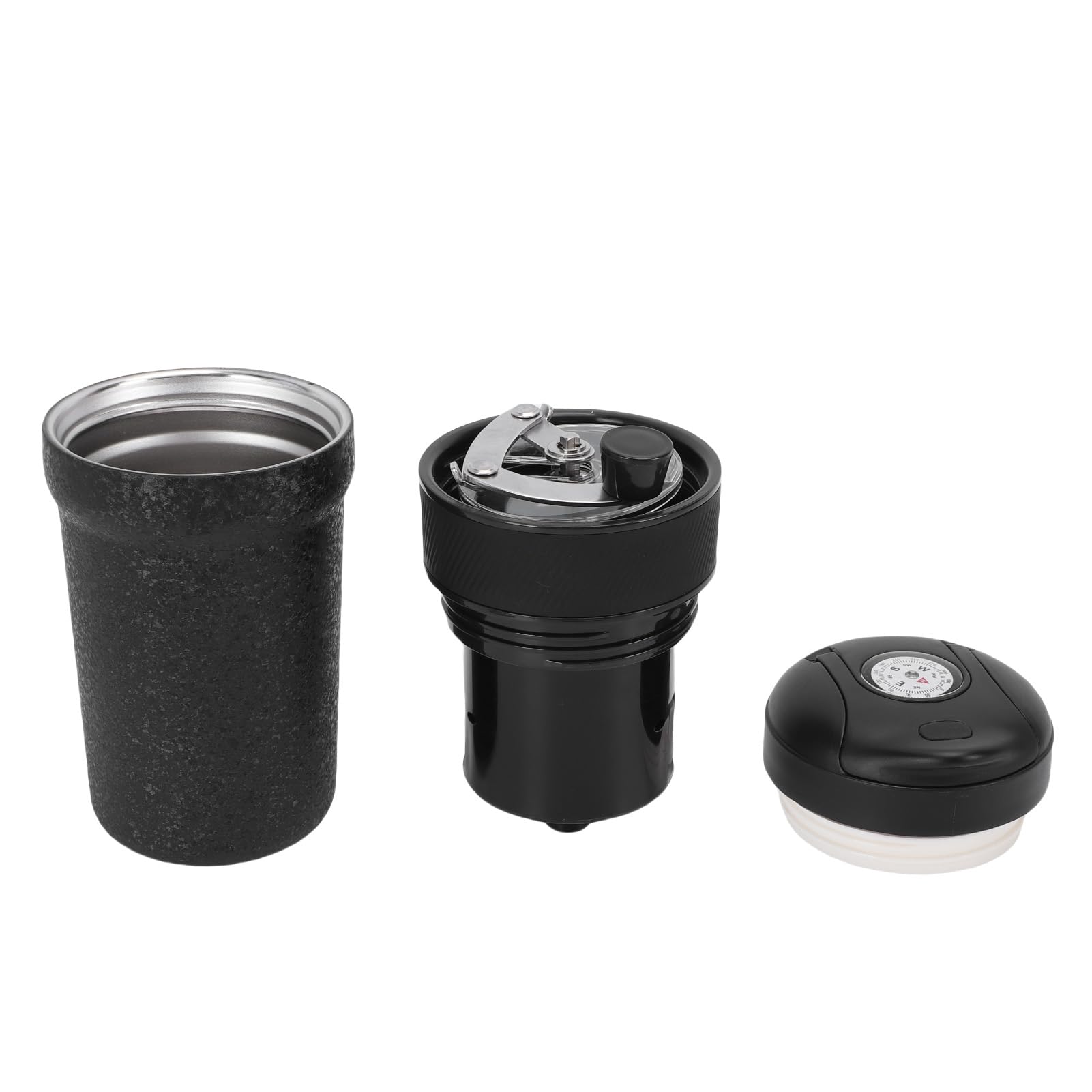 Tnfeeon Tazza macinacaffè Manuale, Tazza da Viaggio macinacaffè Manuale in Acciaio Inossidabile 10 Once per Campeggio, Escursionismo, Uso in Ufficio, Mantiene il caffè Caldo Nelle Ore Calde Compatto
