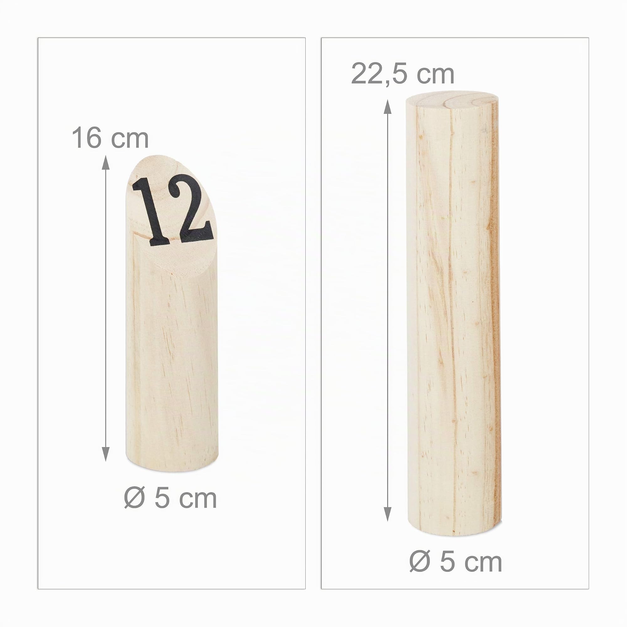 Relaxdays Kubb Viking Game, Finnish Tossing Game, Natural Wood, Outdoor Game, Adults & Children