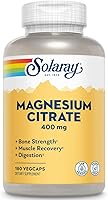 Vista 1 de SolaRay - Suplemento dietético de absorción mejorada de citrato de magnesio, 400 miligramos (180 cápsulas vegetales), paquete de 2