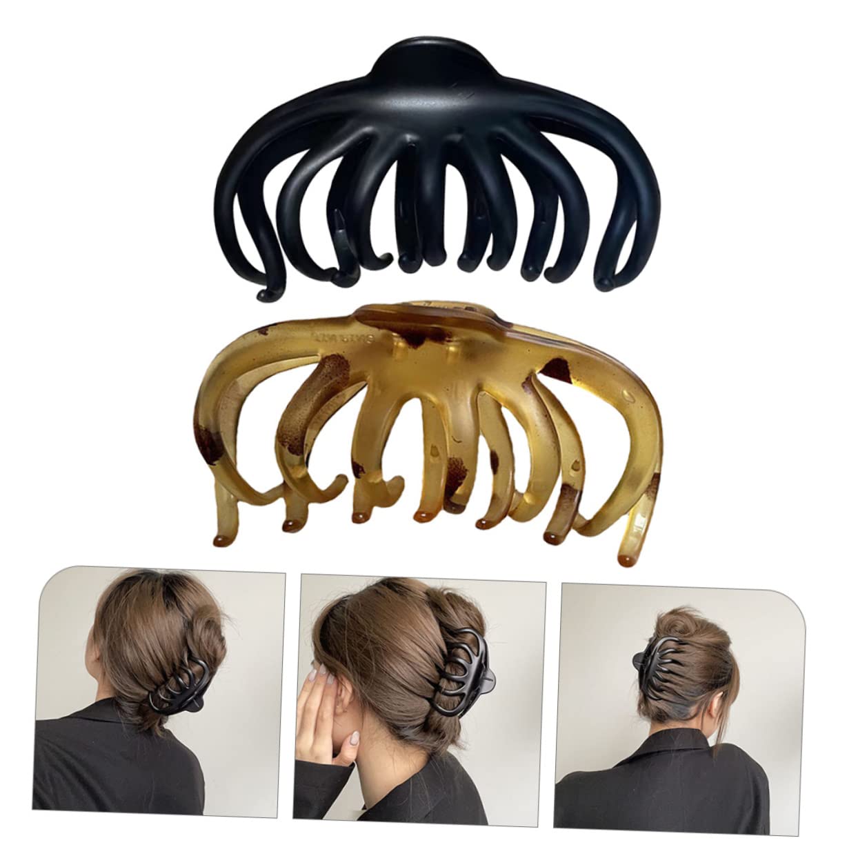 FRCOLOR 10pezzi Fermagli Per Retro Da Accessorio Elegante Per Acconciature Clip Per Coda Di Cavallo Per Medi e Spessi