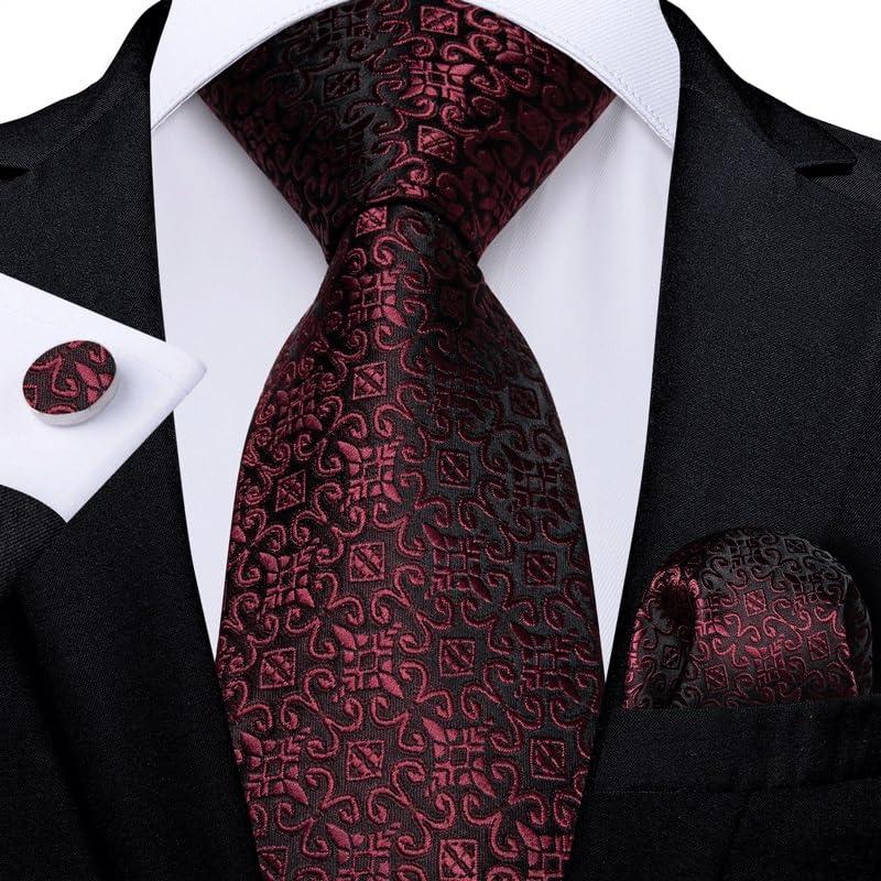 Corbata de seda para hombre set de accesorios miniatura 2