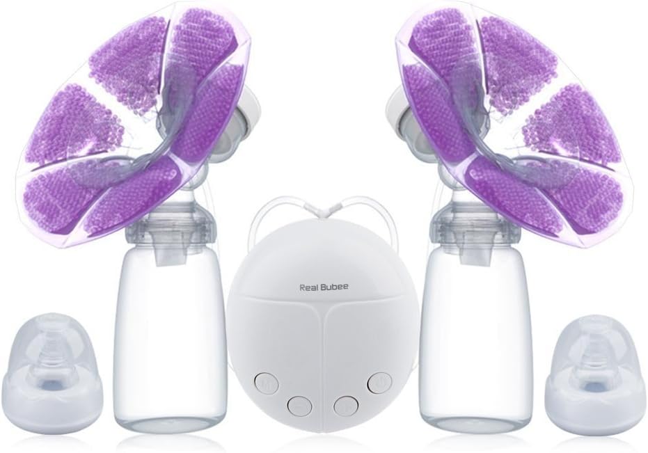 Kidshome Double Electric Breast Pump BPA Free Hands Free USB Charging Breast Pump with Two Cold Heat Pad and Two Nipple