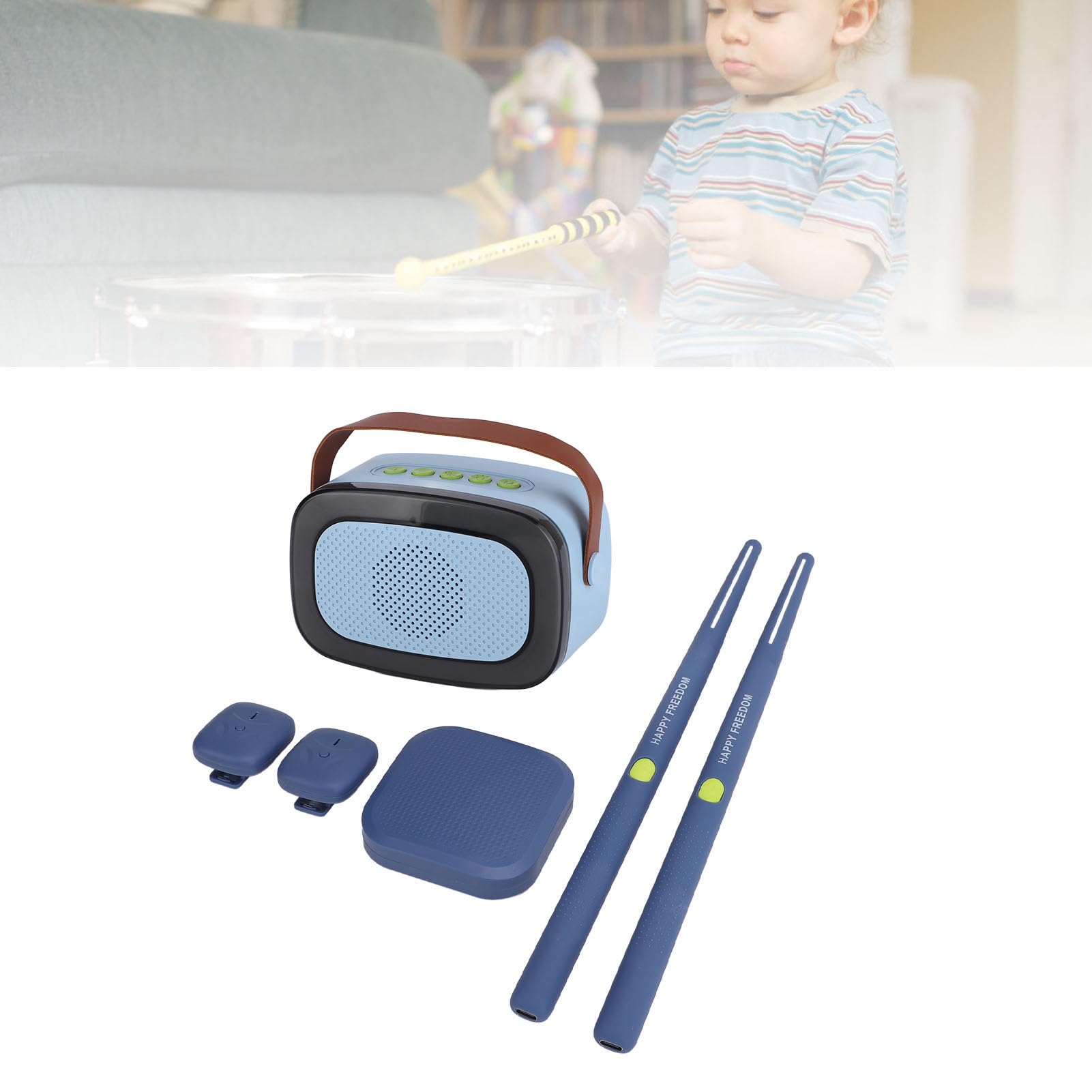 Set di Batteria Virtuale, Set di Batteria Elettronica Professionale Leggero e Portatile, Rilevamento del Movimento 3D Facile da Suonare per Giardino per Principianti (#3)
