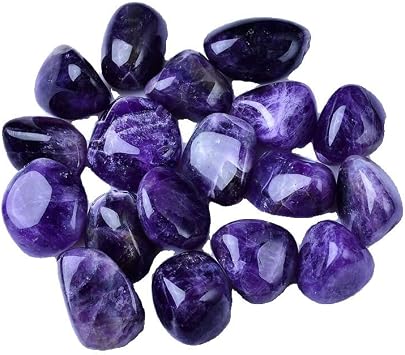 HUFFA Natural Dream Amethyst Stone Ornament - Dark Purple Ore Specimen for Flower Pot Landscape Decoration