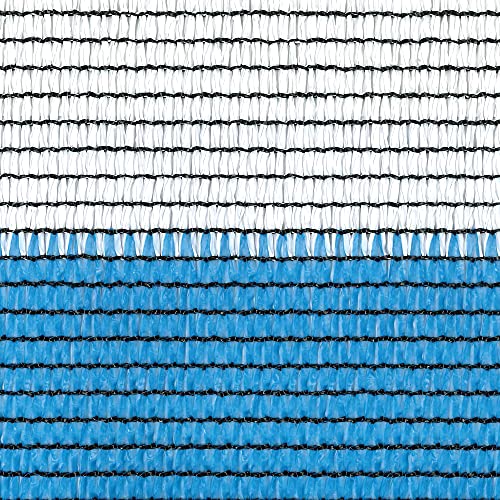 TENAX Soleado Sport 2 00x5 m Weiß/Blau Zweifarbiges abschirmendes Gewebe mit horizontalen Streifen für Sportplätze für Sport und Tourismus