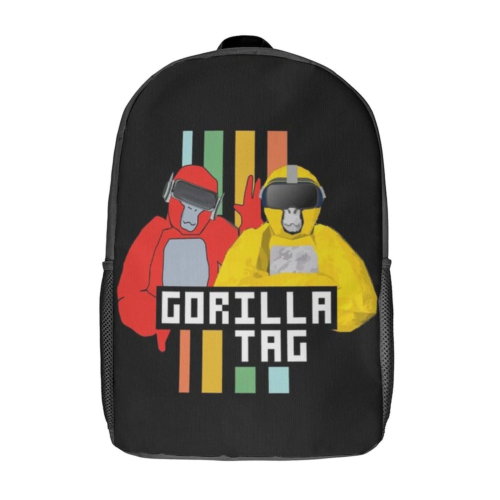 Melbrakin Gorilla Tag Backpack Funny Cartoon Monkey Bookbag Lightweight Durable Travel Laptop Backpack Casual Daypack