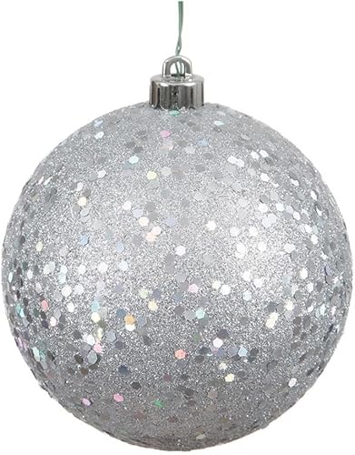 Vista 66 de Vickerman Adorno de bola de caramelo rojo de 12 pulgadas, inastillable y resistente a los rayos UV, confiable y listo para colgar, adornos rojos