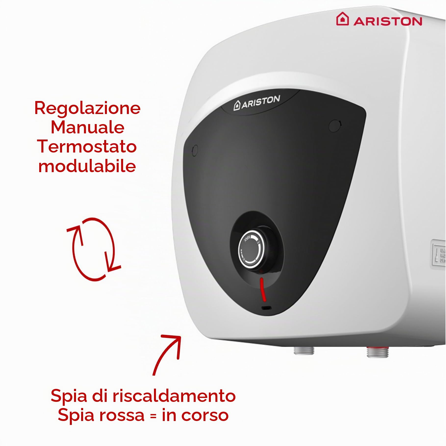 Ariston ANDRIS LUX - Scaldabagno elettrico da 30 litri - Potenza 2000 W - Compatto, facile da usare - Progettato e realizzato per essere installato in Francia
