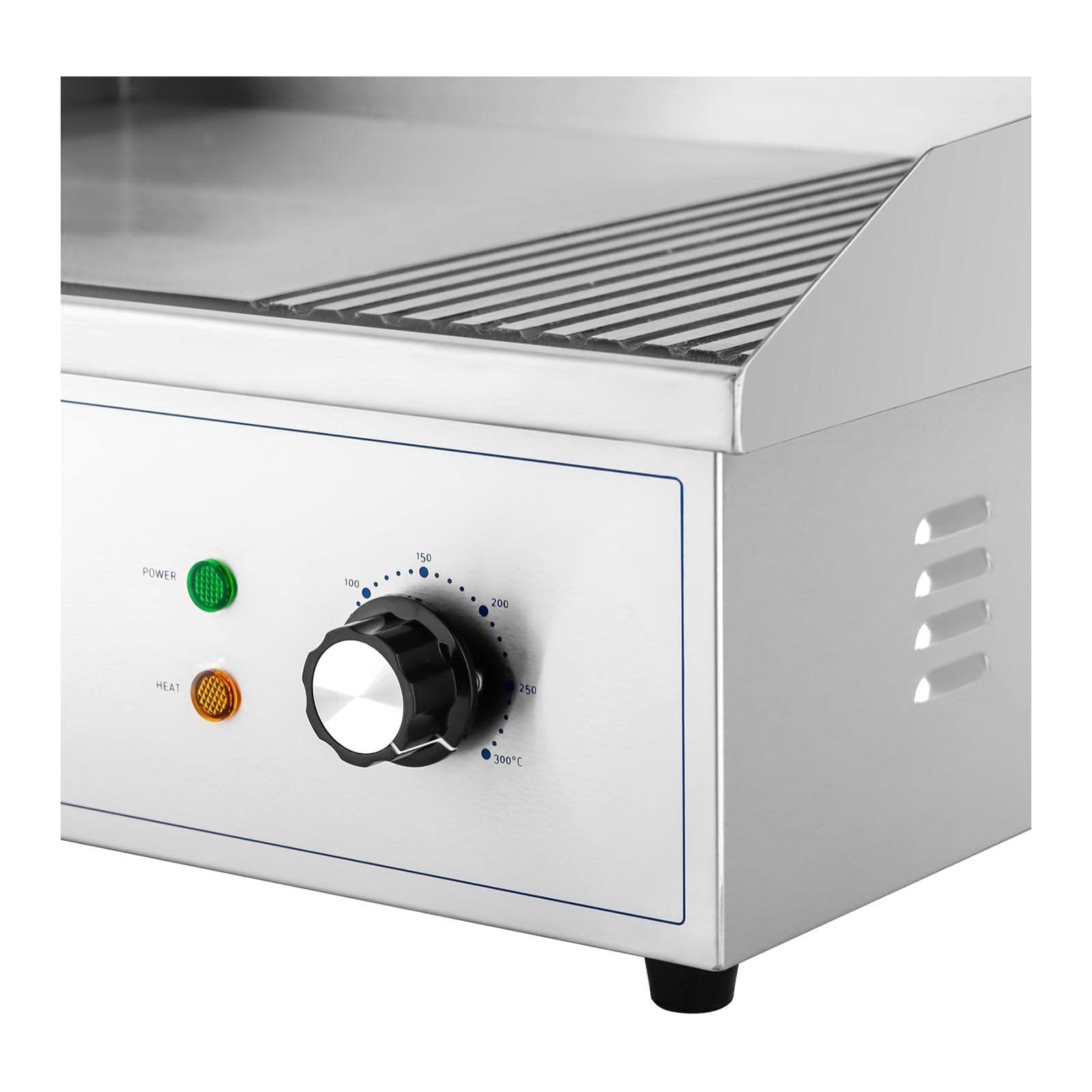 Royal Catering Plancha Eléctrica Fry-Top para Cocina Parrilla Profesional RCPG42-M (Placa lisa y ondulada de 548 x 350 mm, 3000 W, Antisalpique)