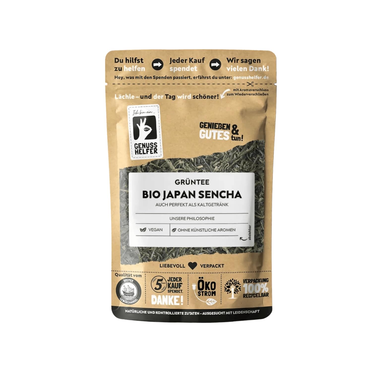 Bremer Gewürzhandel Japan Sencha BIO, lose, traditioneller japanischer grüner Tee mit mildem Geschmack, 10 x 100g