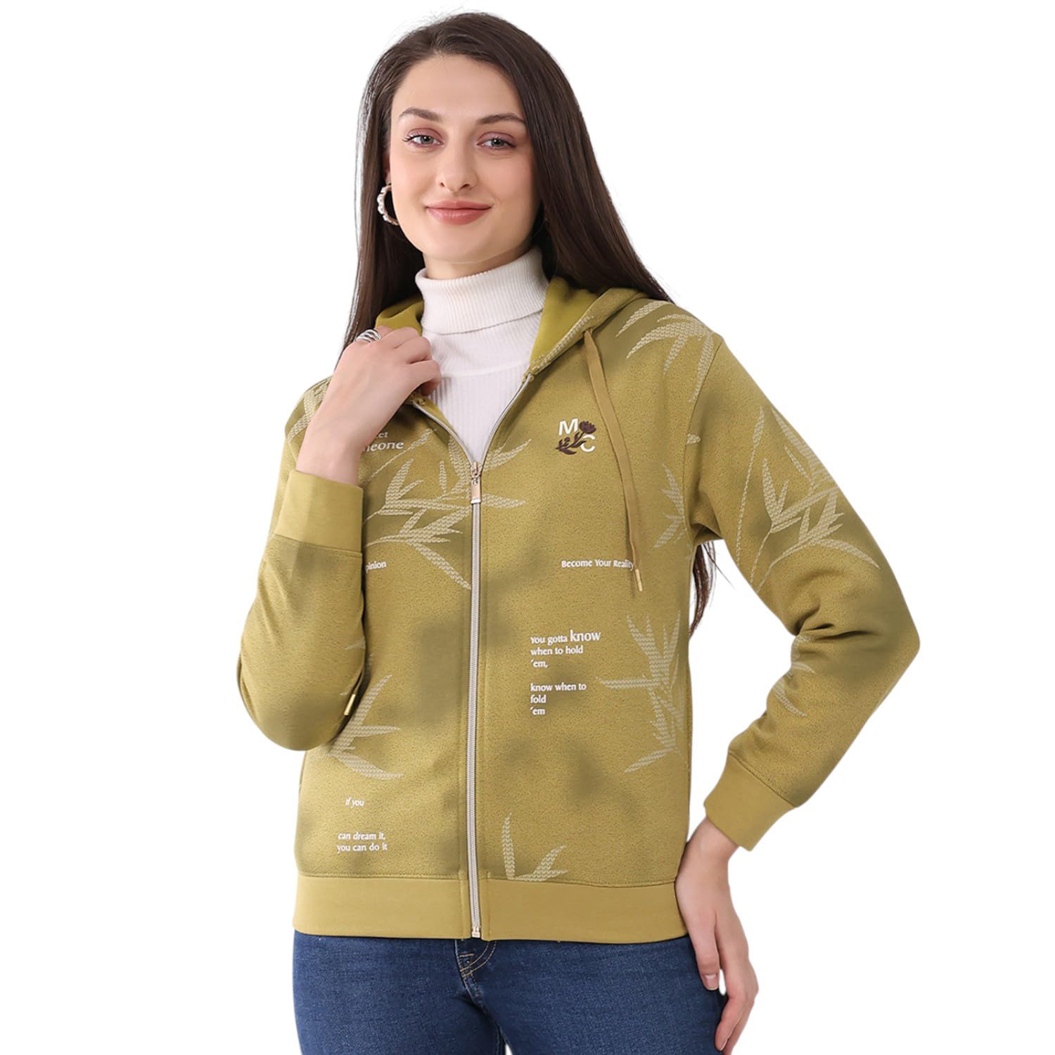 monte carlo Women’s Regular Fit Sweatshirt | Printed Pattern | Hooded Neck | Full Sleeves | Zip Closure | Stylish Fashionable Warm Winter Wear Sweatshirt for Women (Pack of 1)-picture-28