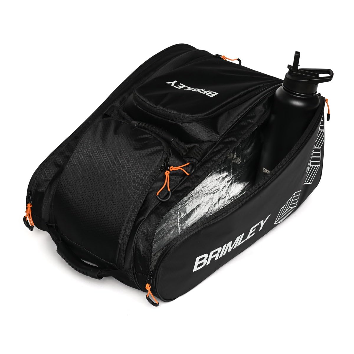 Brimley PRO Padel - Borsa grande padel Schäger per 4 racket, colore nero, scomparto isolato per bevande e cibo, zaino padel con scomparto per scarpe, materiale robusto, cinghie regolabili