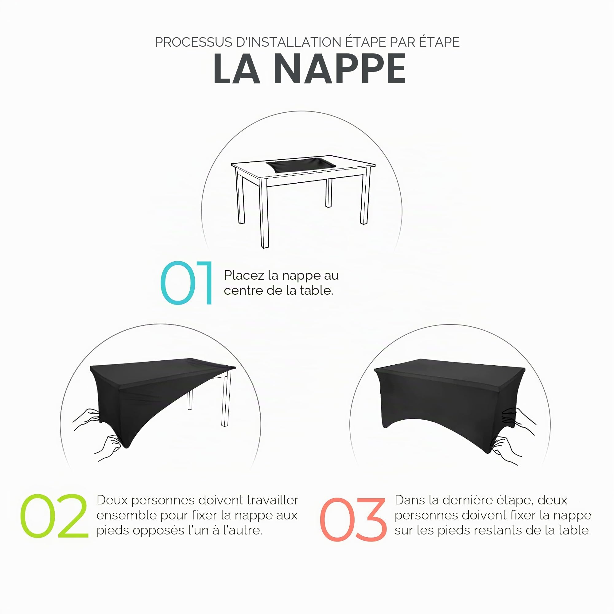 Utopia Kitchen Nappe de Table Extensible [6 Pieds, 183 cm] Couverture de Table en Polyester et Spandex - Lavable en Machine et Infroissable (Lot de 2, Jaune)