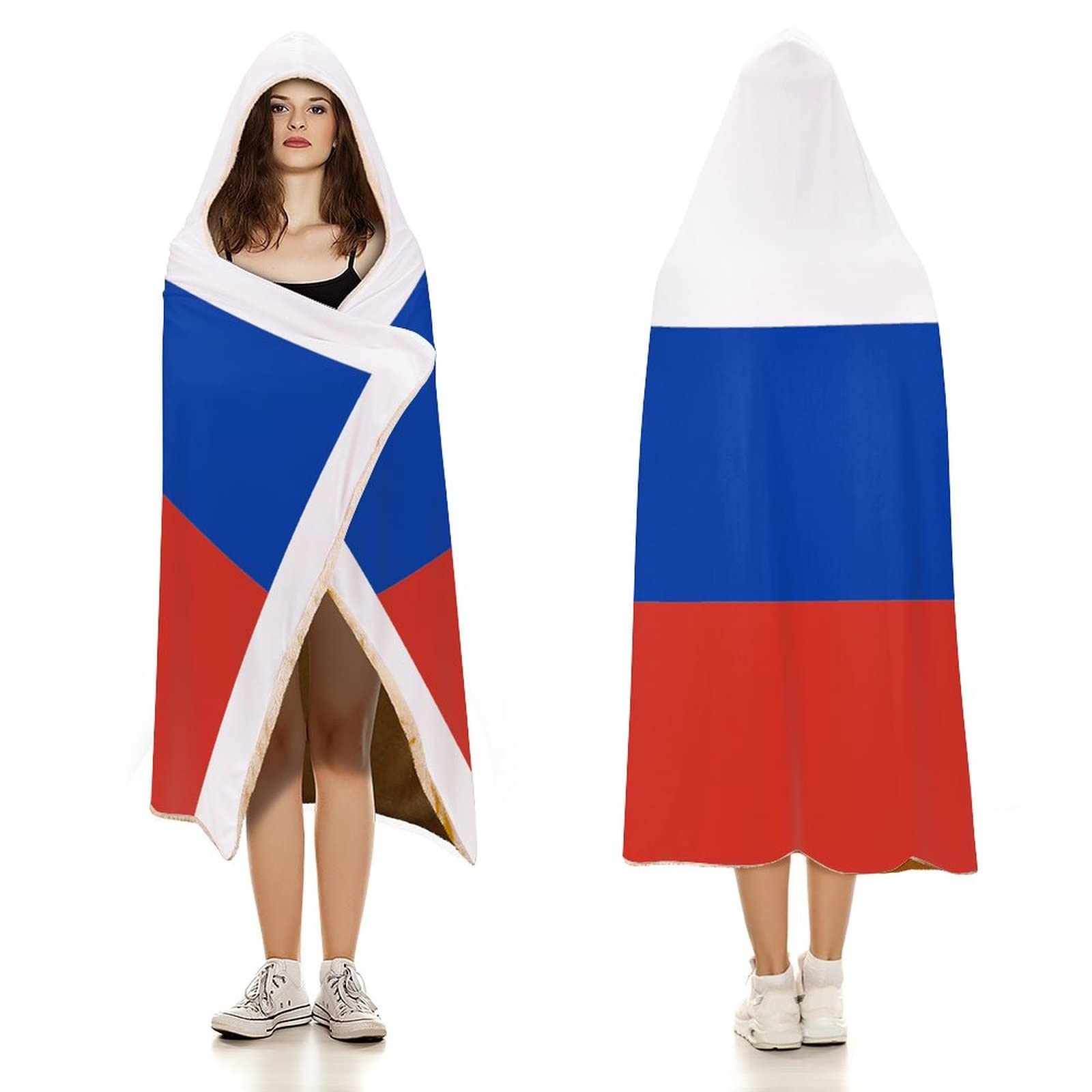 Russland-Decken, Russland-Flagge, Überwurfdecke, Landstadt-Souvenir, flauschige Decke, Länderflagge, superweiche, warme Samtdecke für Couch, Bett, Sofabezug, Stuhl, Geschenk für Männer und Frauen, 127