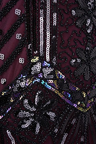 PrettyGuide Donne 1920 Scollo a V Sequin Art Deco