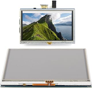 Tela LCD TFT HD de 5 Polegadas Com Luz de Fundo, Tela de Toque Resistiva, Compatível Com Raspberry Pi 4B 3B+ 3B 2B+, Controle de Luz de Fundo Manual, Cores, 800 X 480