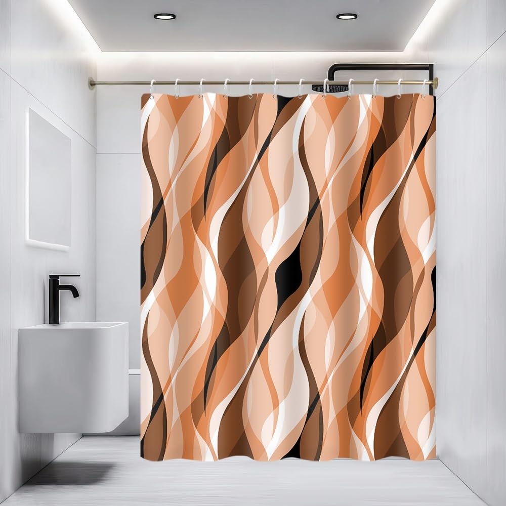 Uiiooazy Orange Shower Curtain - Image 4