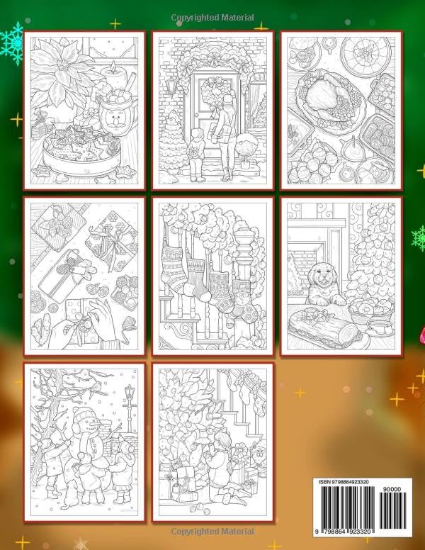 Cozy Christmas: Coloring Book with Winter Holiday and Festive Scenes