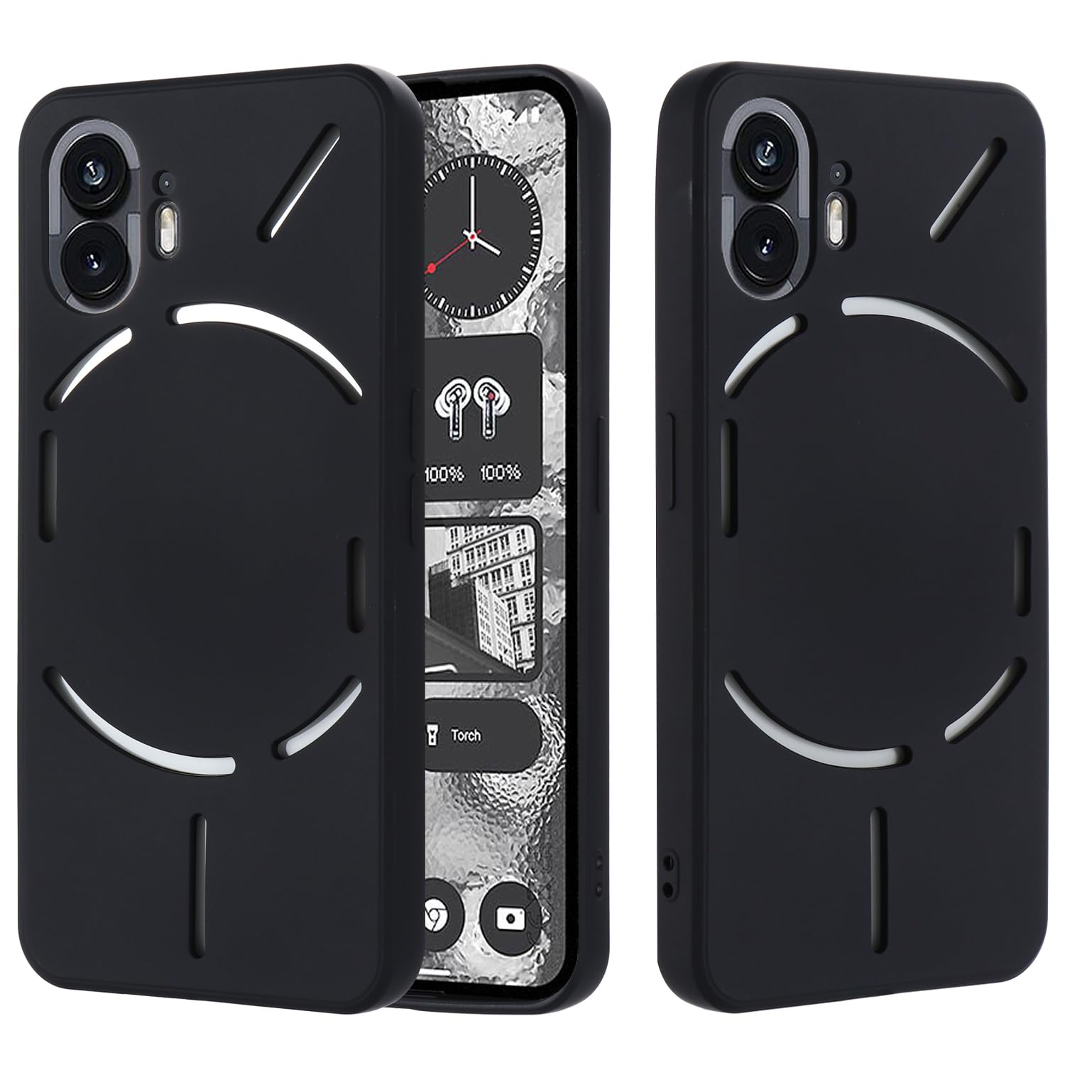 SHIEIDSilicone Case for Nothing Phone (2) Case,Liquid Silicone Gel TPU Case,Silky-soft touch Full-Body Protective Case,with Suitable for Nothing Phone (2) Shockproof cover-Black