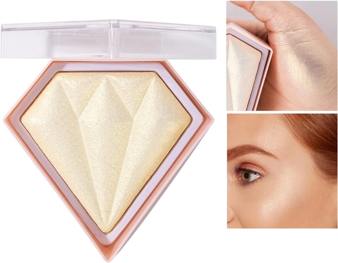 Powder Highlighters Makeup,Highly pigmented Powder Highlighter,Bronzer and Highlighter Palette,Highlighting Powder for a Radiant Finish,Silky and Shimmery Effect (Gold)
