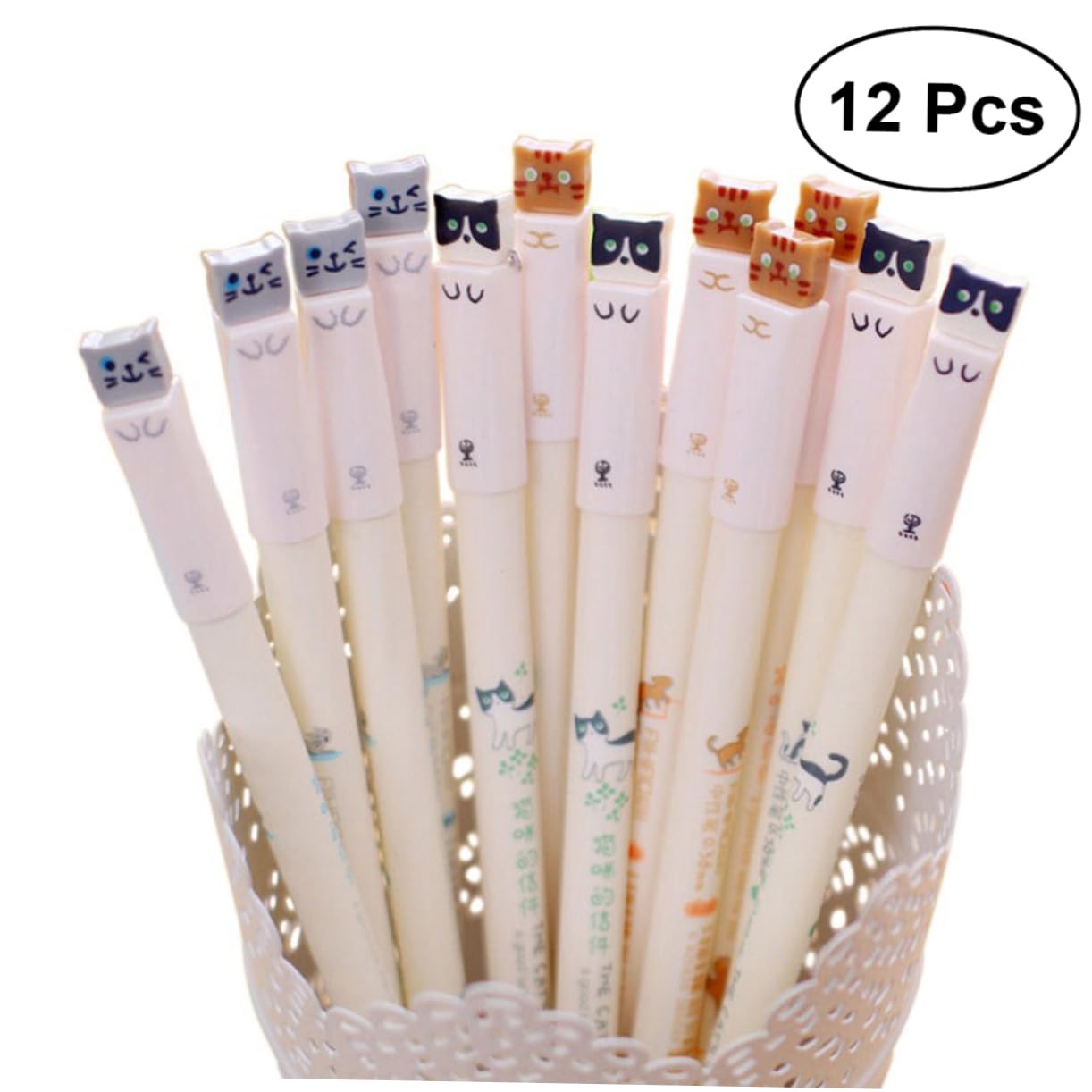36 Pz Imposta le penne gel penne per gatti gel per gatti a inchiostro nero da 0,38 mm