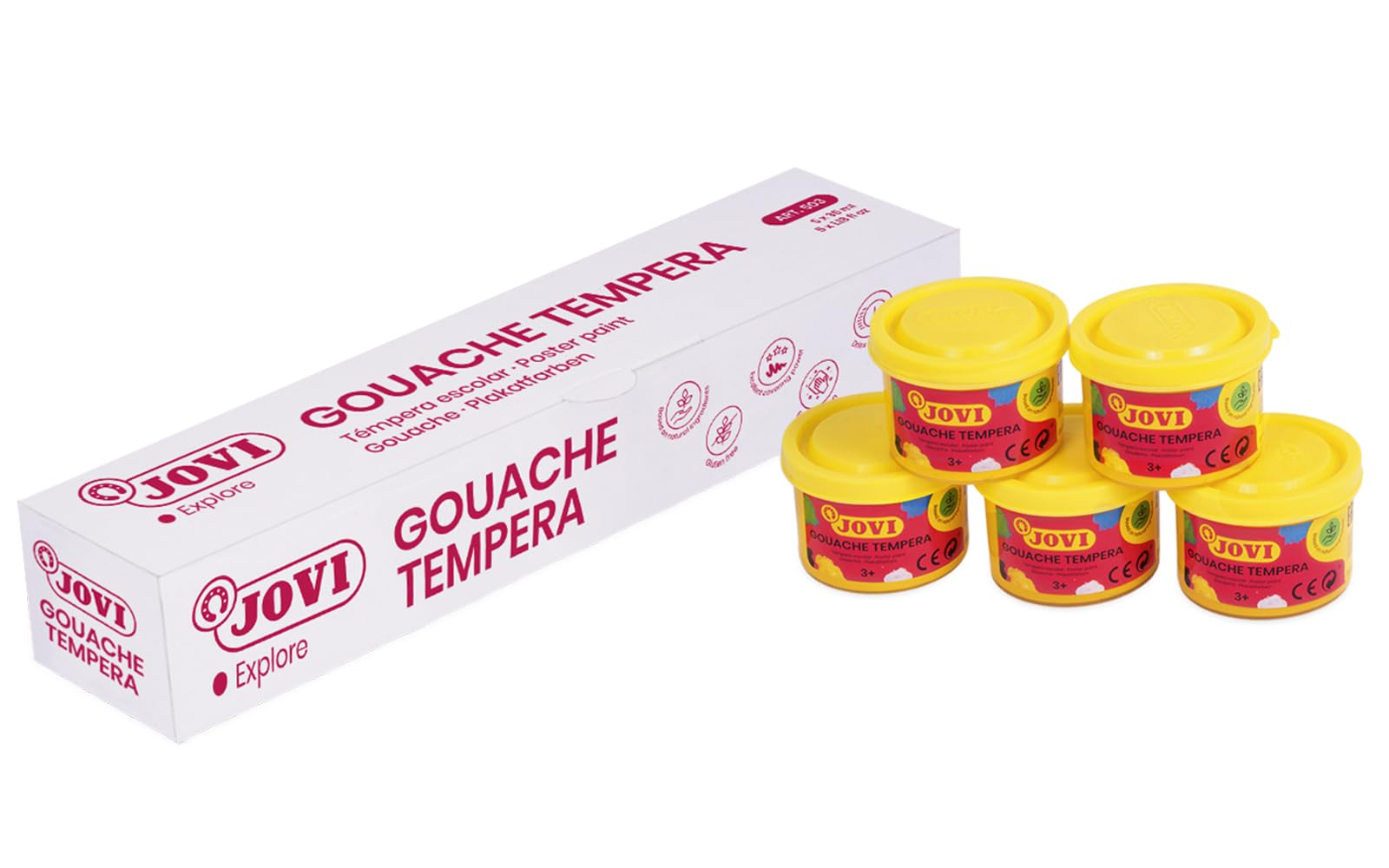 Jovi 50302 Tempera Paint 5 Pack 35 ml Yellow