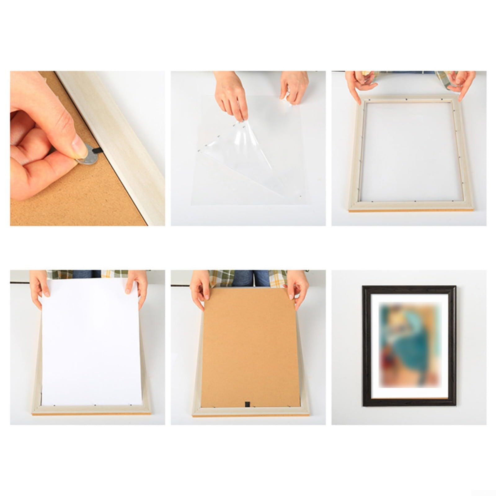 Confezione da 2 cornici nere per foto e cimeli, 40,6 x 50,8 cm, cornice portafoto in legno con retro facile per accesso, profondità 3,2 cm