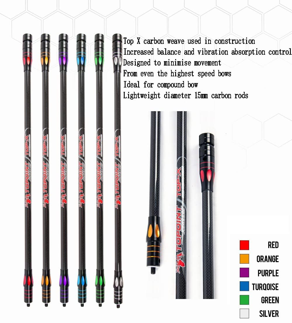 wolfman Tir à l'arc Stabilisateur d'arc Barre D'équilibre 4-34 Pouces Tige Stabilisatrice en Carbone Amortir Le Poids Tige D'Amortisseur pour Arc à Poulies Arc Classique de Chasse