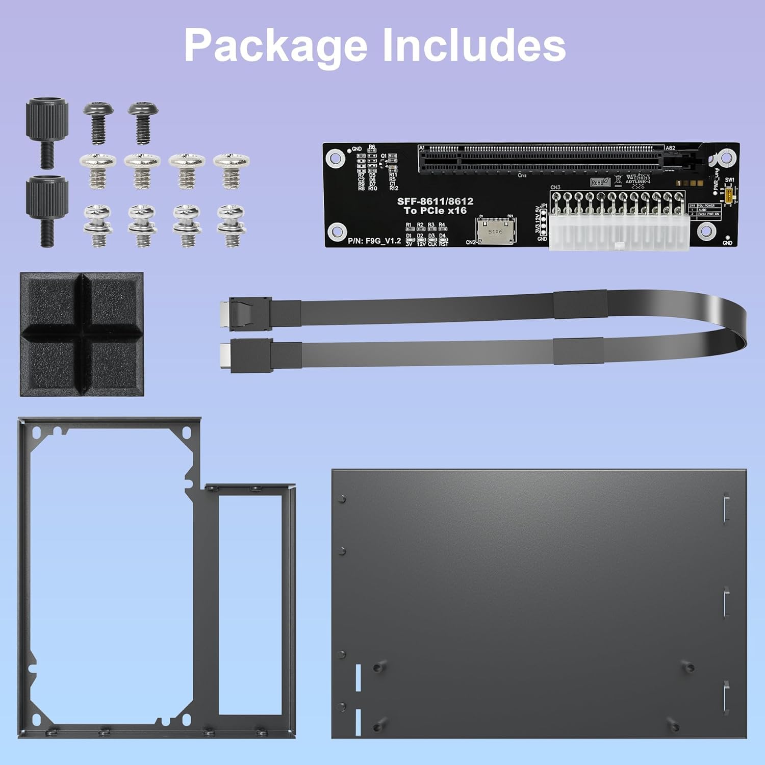 Dock GPU PCIe 5.0 x4 64Gbps esterno con cavo OCuLink da 29,7, OCuLink SFF- 8612/8311 a PCIe x16, eGPU Enclosure per laptop e mini PC, compatibile con schede grafiche AMD/NVIDIA/Intel Serie Dock GPU PCIe 5.0 x4 64Gbps esterno con cavo OCuLink da 29,7, OCuLink SFF- 8612/8311 a PCIe x16, eGPU Enclosure per laptop e mini PC, compatibile con schede grafiche AMD/NVIDIA/Intel Serie