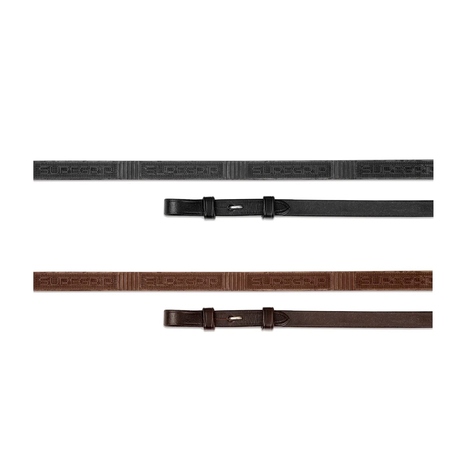 Shires Aviemore Nylon Reins with Non-Slip Rubber Insert - Black or Brown, Black, 48X5/8
