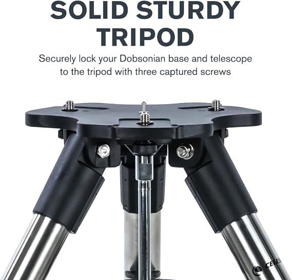 حامل ثلاثي القوائم Celestron لدوبسونيان الطاولة حامل ثلاثي القوائم متين وقوي وقابل للتعديل حصريًا لدوبسونيان الطاولة StarSense Explorer يتضمن صينية ملحقات