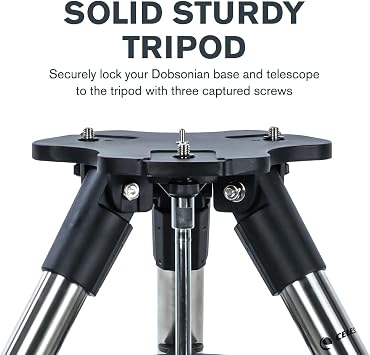 حامل ثلاثي القوائم Celestron لدوبسونيان الطاولة حامل ثلاثي القوائم متين وقوي وقابل للتعديل حصريًا لدوبسونيان الطاولة StarSense Explorer يتضمن صينية ملحقات