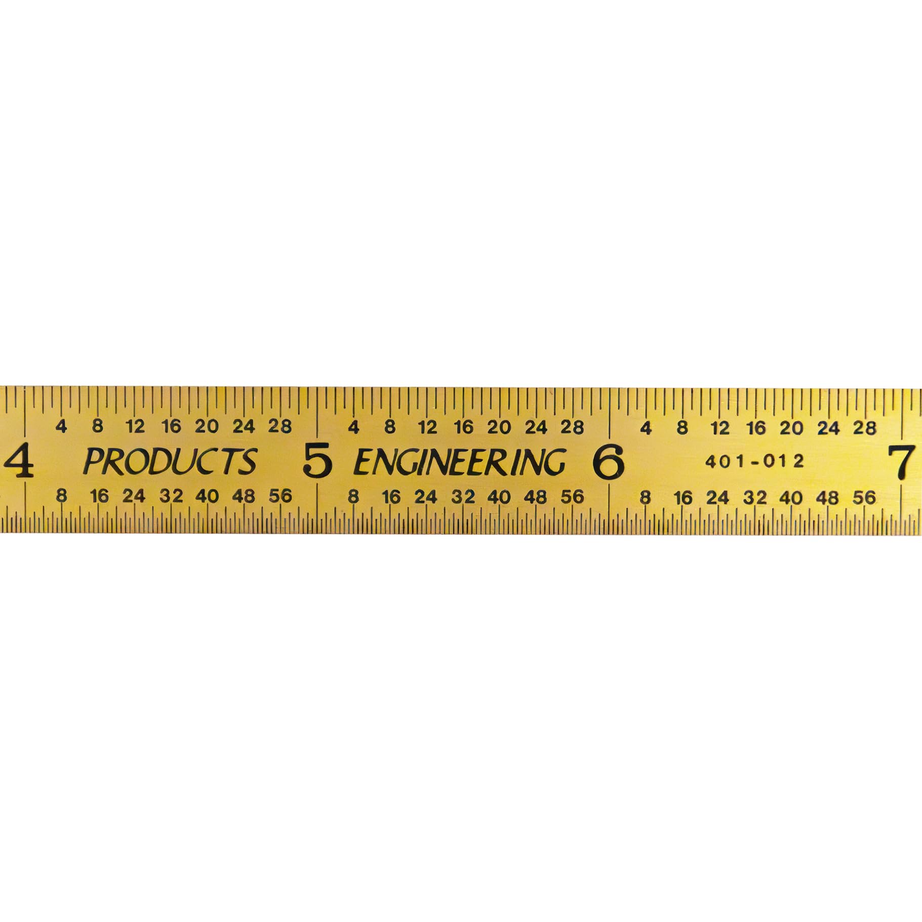 PEC Tools Règle flexible en acier inoxydable 4R de 30,5 cm, règle de machiniste, revêtement en nitrure de titane satiné, lettrage noir sur or, avec marquages 1/32", 1/64", 1/8" et 1/16", fabriquée aux