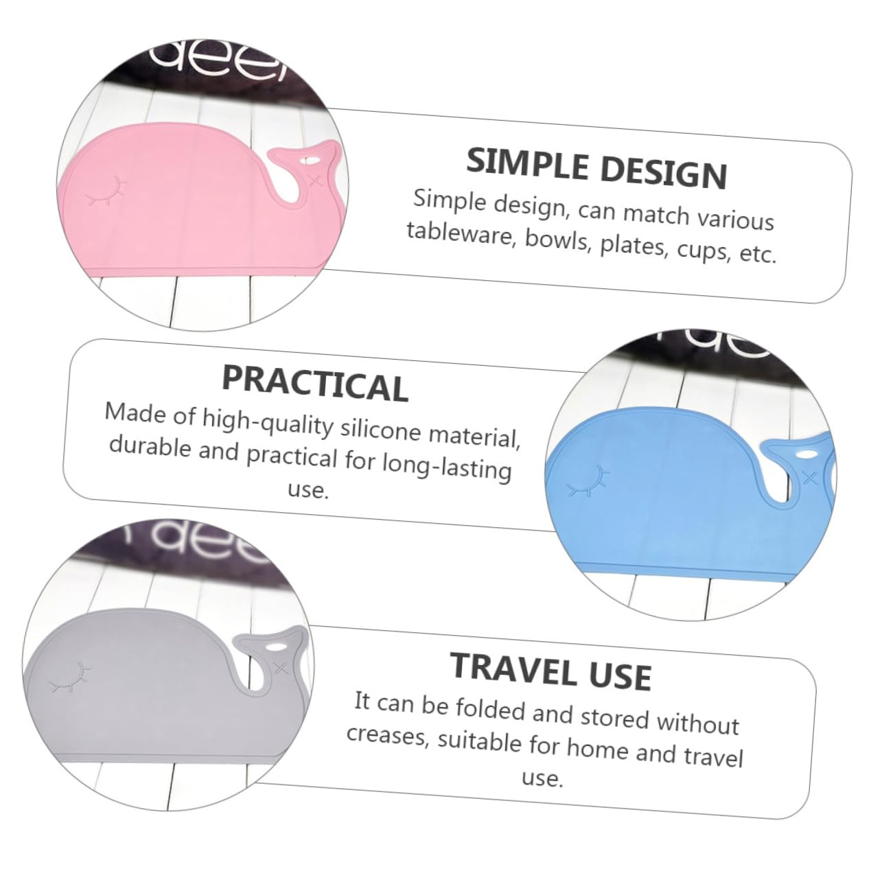 Beatifufu 1Pc Silicone for Dining Table Non Slip Travel Heat Insulated Design Random Color Durable and Easy to Clean for Young