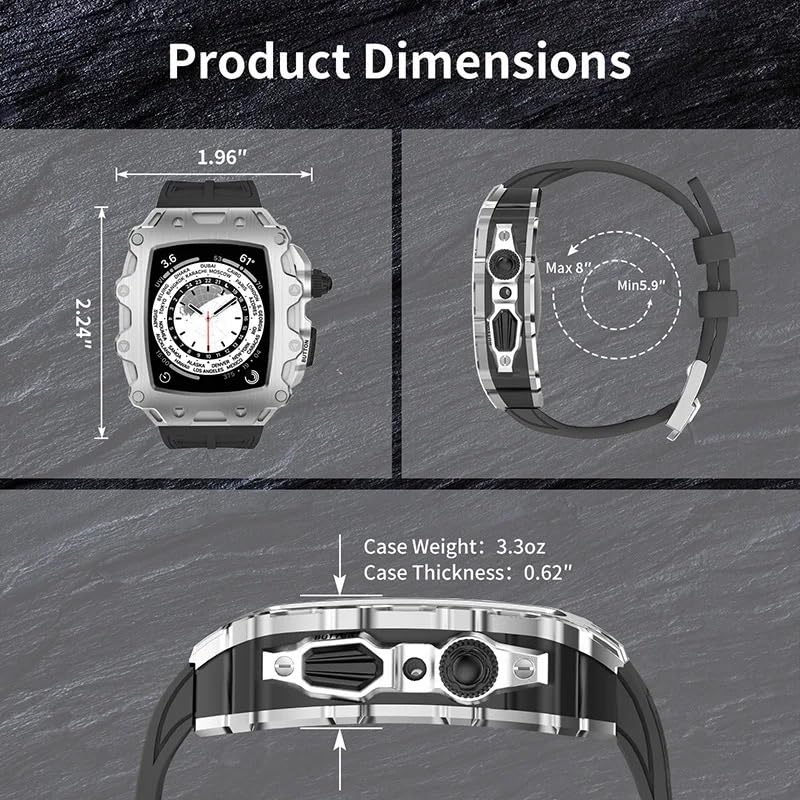 Protector metálico Apple Watch 45mm antiarañazos ágata 5