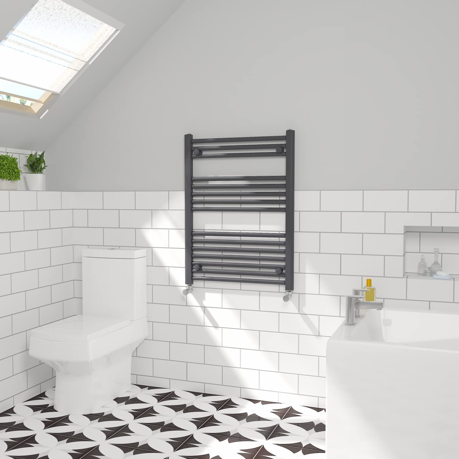 NRG Straight Central Heating Towel Rail Home Radiator Anthracite 800×600mm