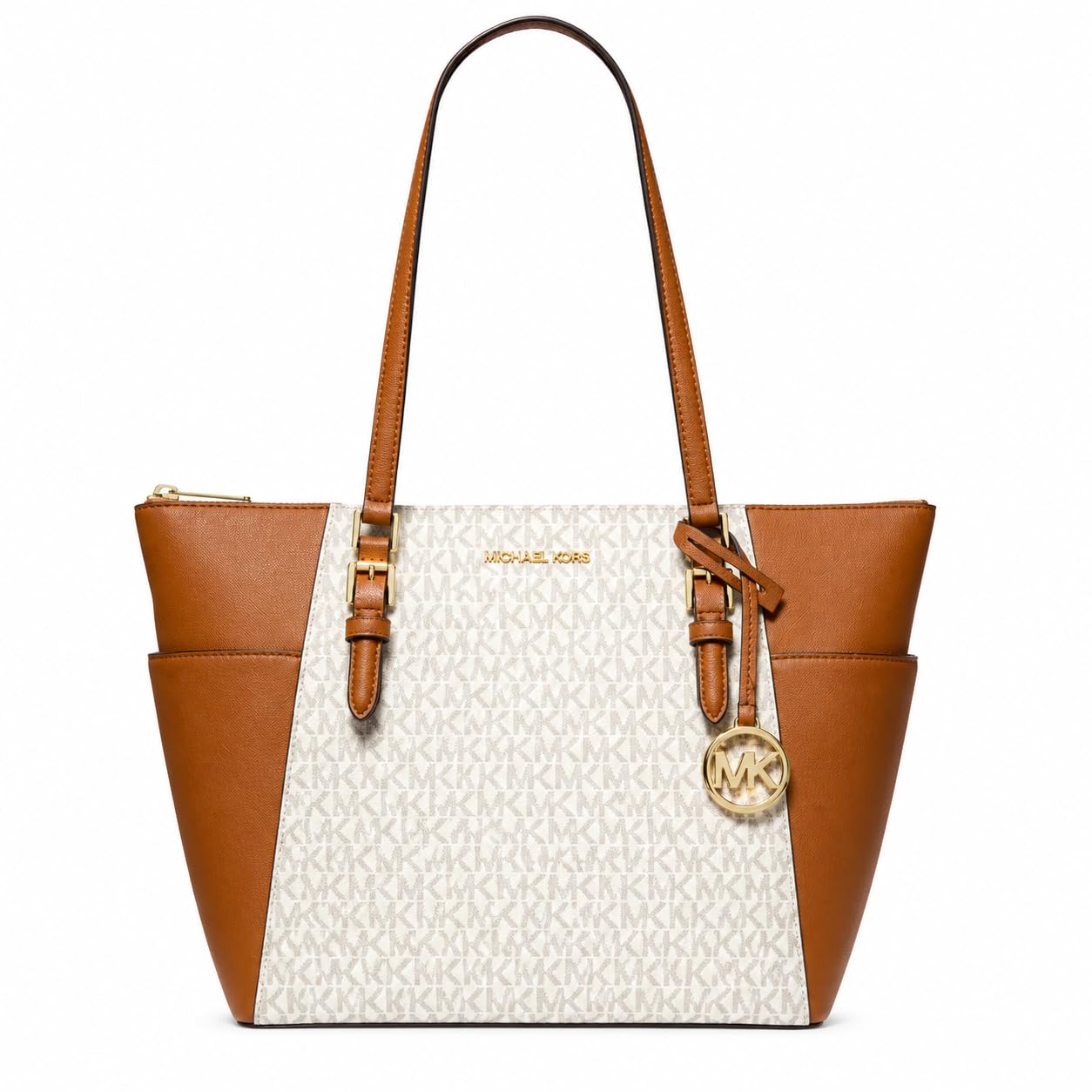 Michael Michael Kors Charlotte Large Saffiano Leather Top Zip Tote
