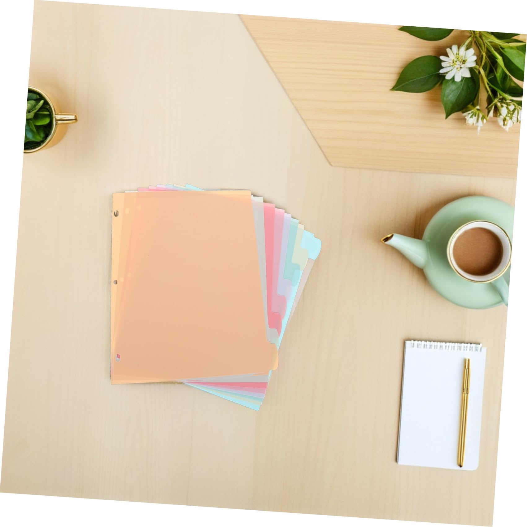 OSALADI 48 Pezzi Divisori per Raccoglitore Mobili Colorati Formato per Ufficio e Scuola Materiali Resistenti e Facili da Scrivere