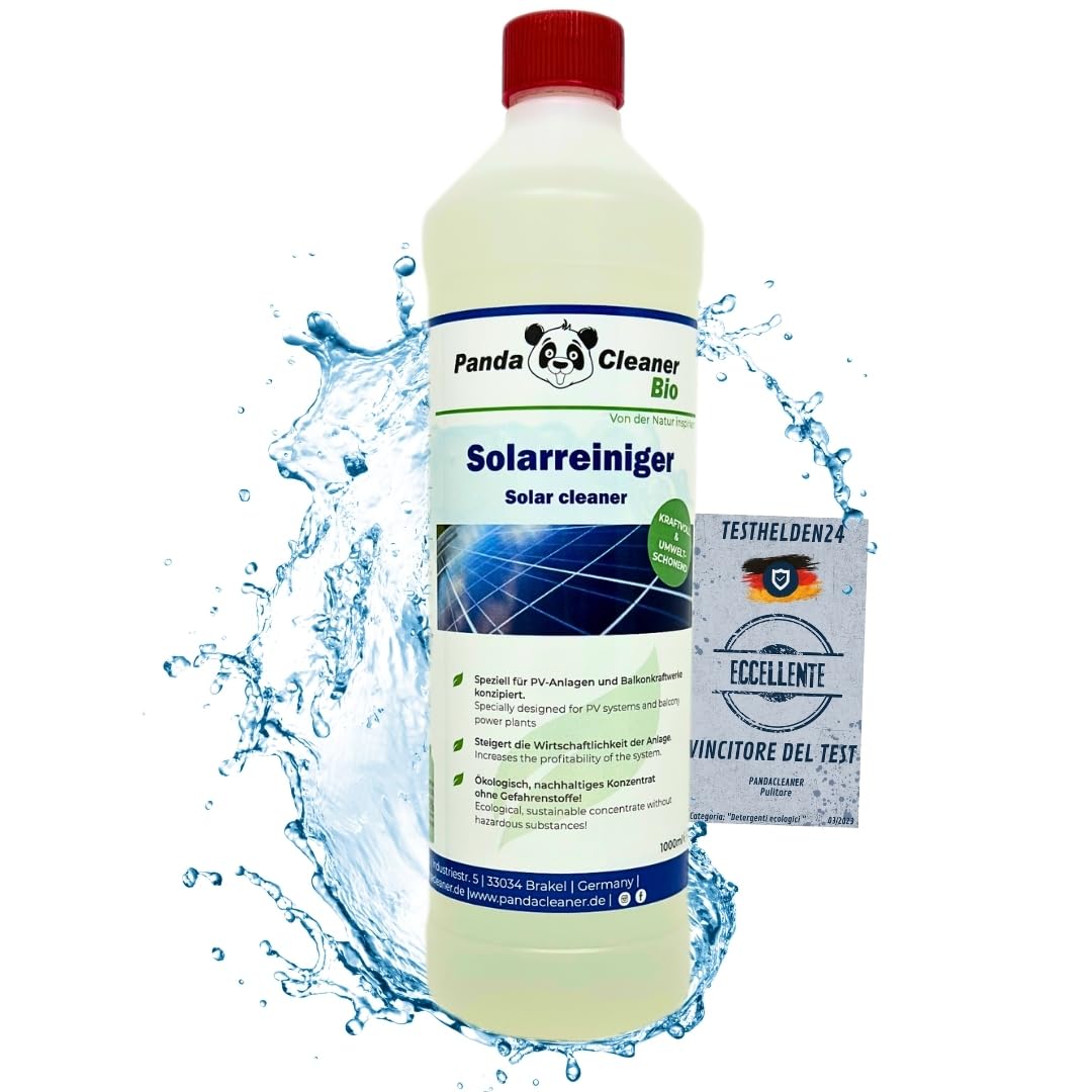 PandaCleaner Detergente biologico professionale 1l per impianti solari fotovoltaico altamente concentrato 1:100