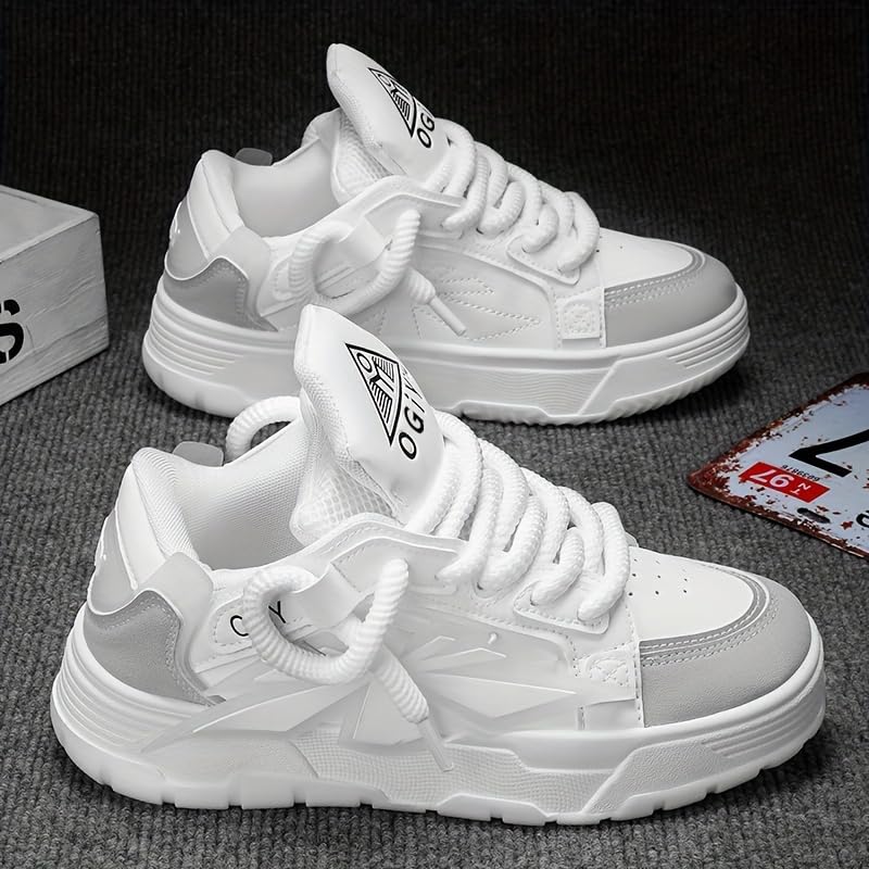 Men's Large-Sized Thick-Soled Fashionable Sports Shoes. Anti-Slip Rubber Sole. Breathable and Comfortable. Suitable for Outdoor and Daily Activities.2