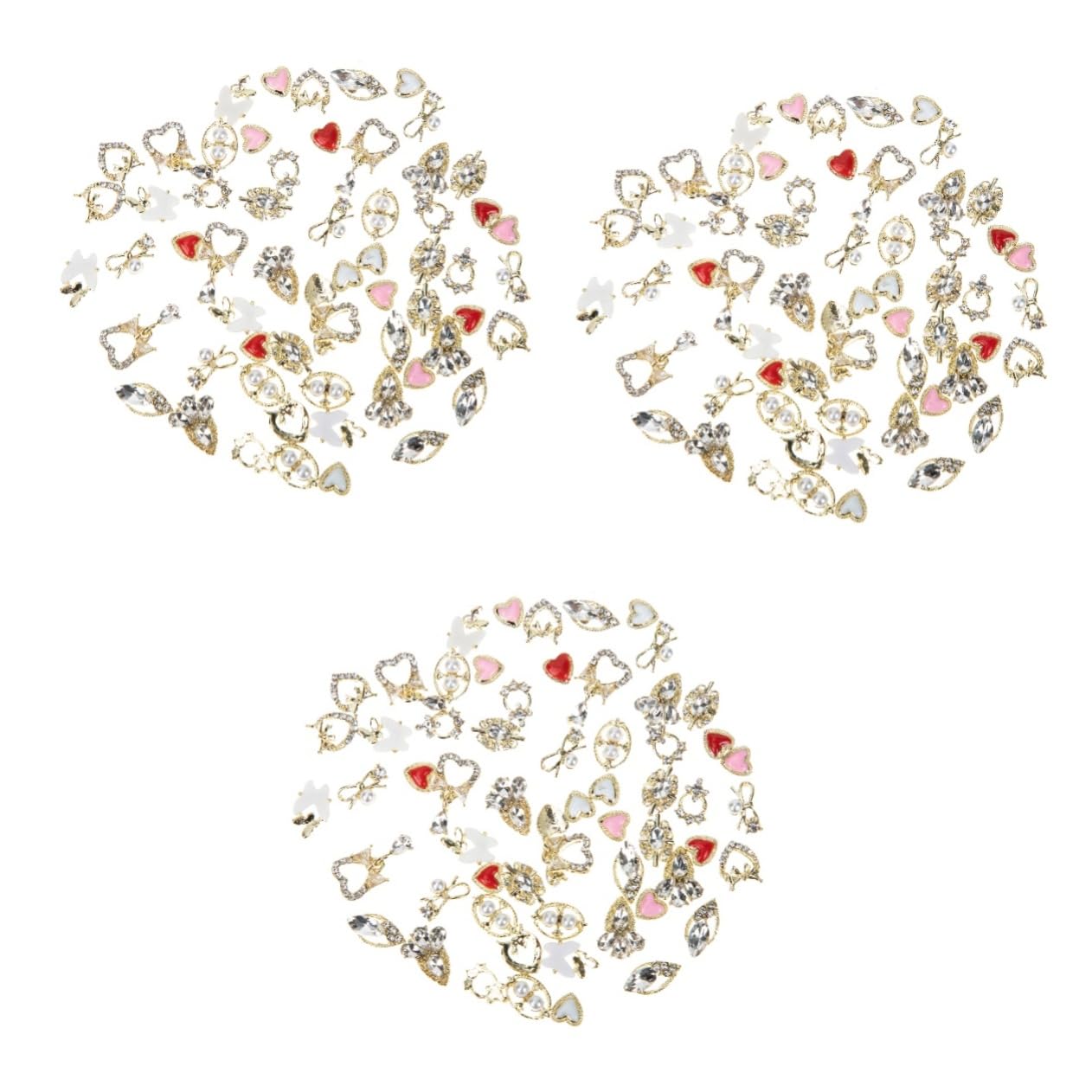 Healvian 180pièces Charms Alliage Pour De Style Décorations De Manucure Élégantes Et Créatives Accessoires De Nail Art Pour Femmes Et Filles
