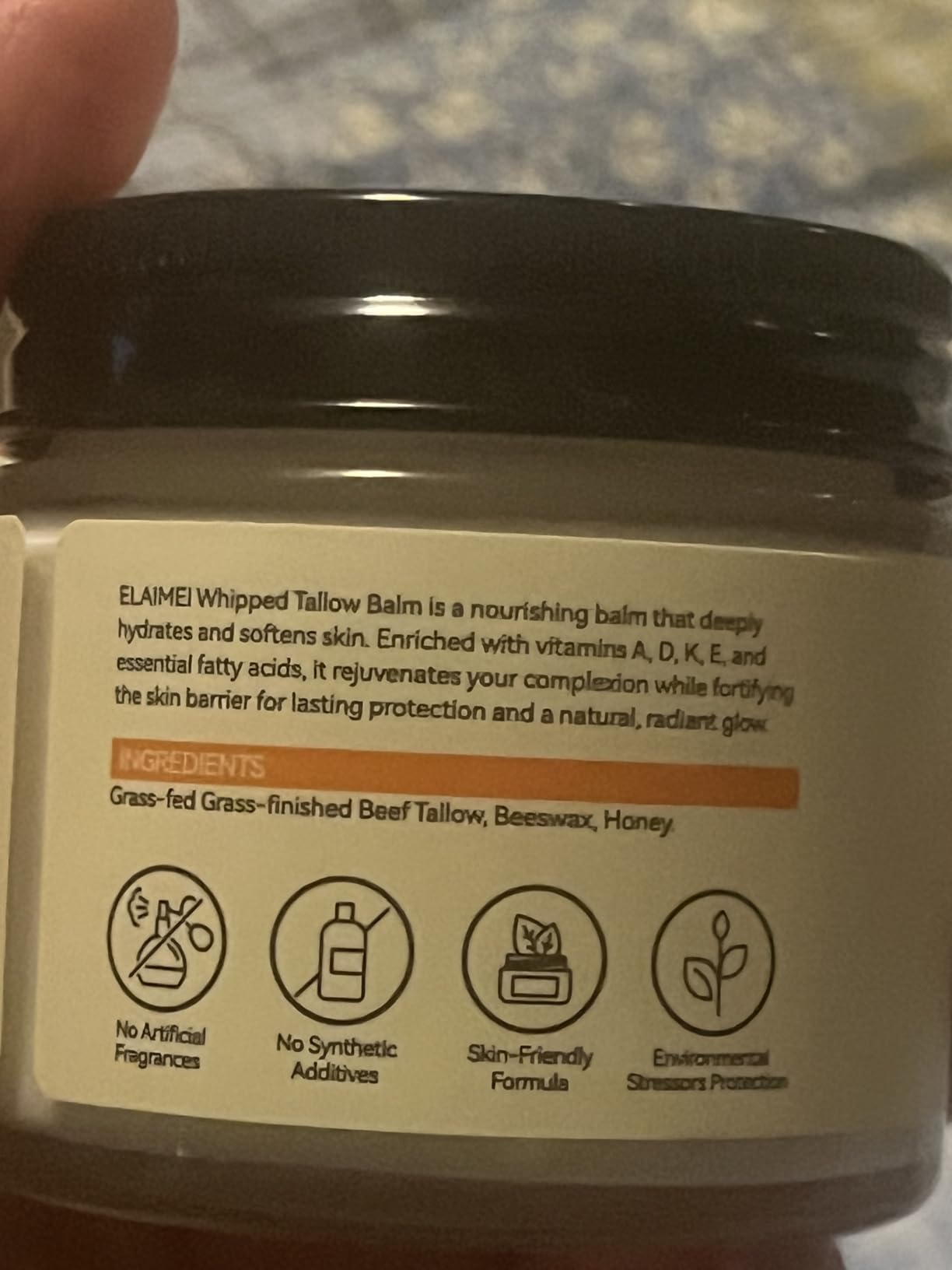 Acorn + Oak Organic Whipped Tallow Moisturizer 2.1oz – Grass Fed Beef Tallow For Skin, Face & Body, Unscented Skin Care for Women Girls