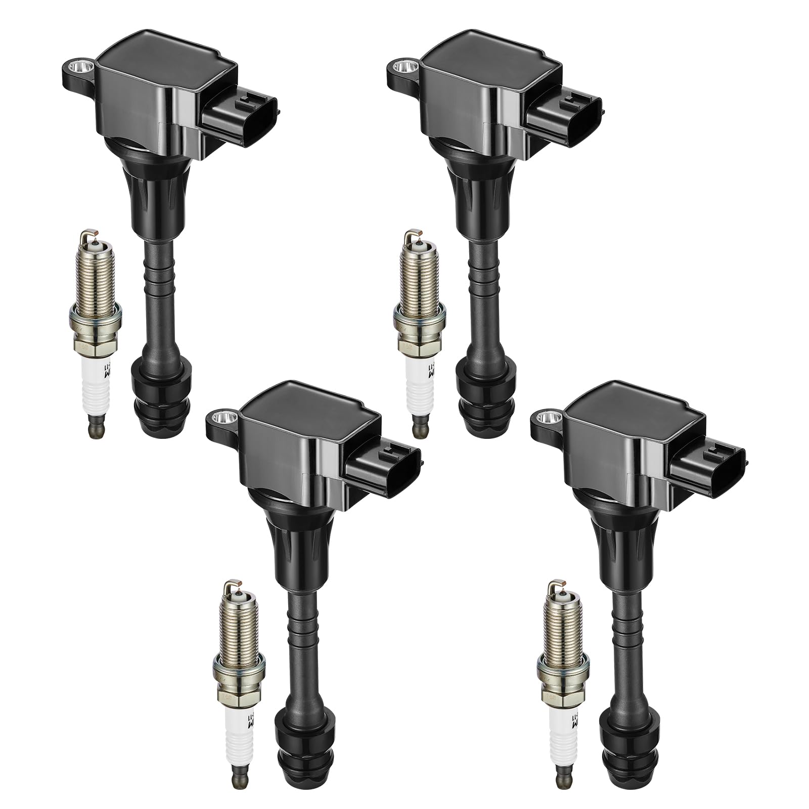 4 Ignition Coils+ 4 Spark Plugs UF351/22448-6N015/4505 for Nissan