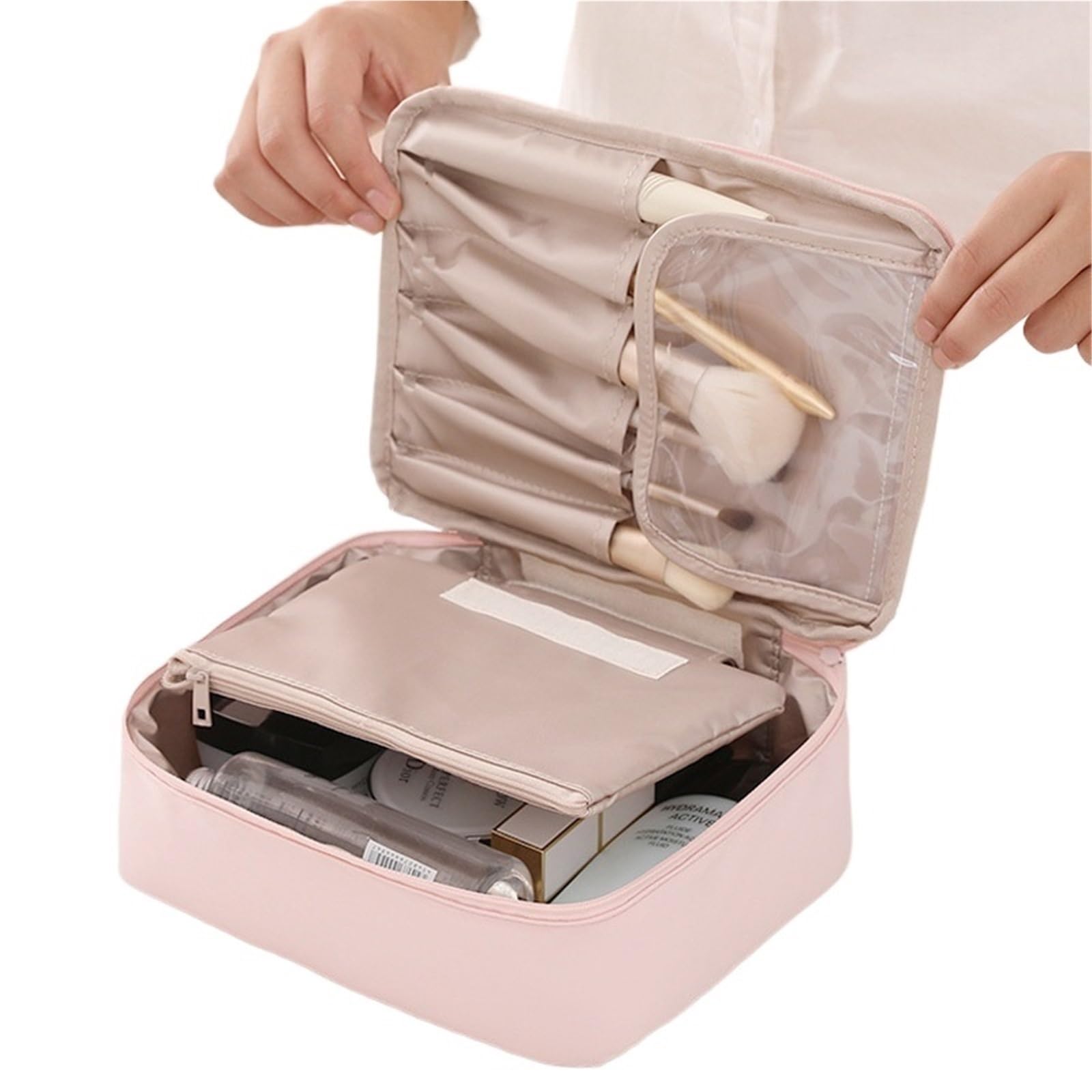 Pochette Per Cosmetici Borsa da viaggio portatile for cosmetici da donna, borsa for il trucco da ragazza, borsa for il lavaggio da donna(Blue two-piece set)