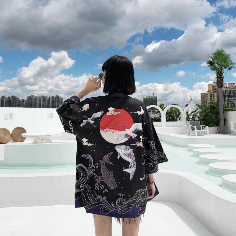 Japońskie kimono tradycyjna odzież karp anime kimono sukienka koszule damskie samuraj haori hombre yukata mężczyzna kardigan koszula